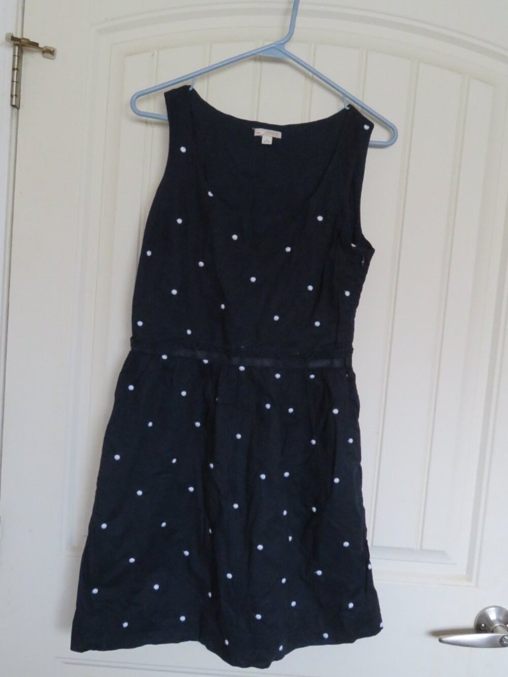 GAP Navy Blue Dress White Polkadots Lined (K805)